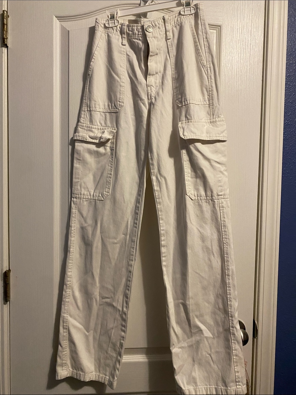 Girl’s White Cargo Pants - Classic Utility Style
